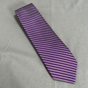 Brooks Brothers Makers and Merchants Necktie Purple White Stripes‎ Silk 3x59